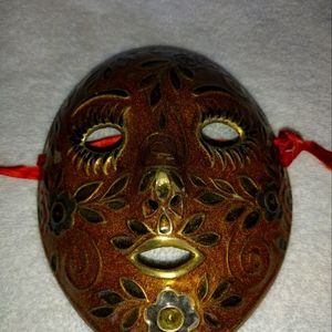 Vintage Solid Brass Theatre Mask